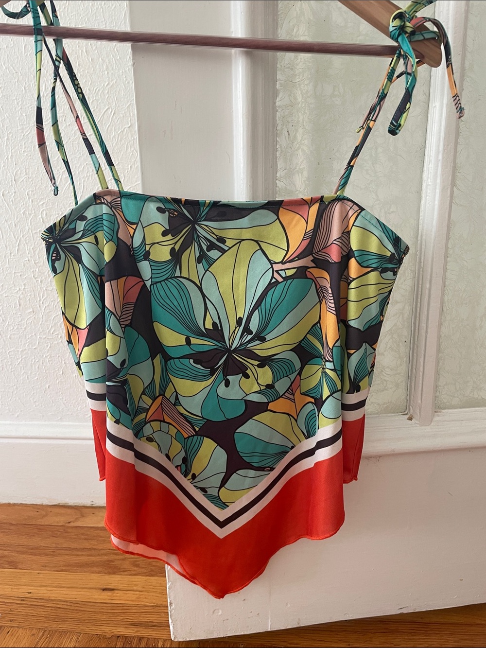 Vintage Zara tie strap silk camisole pucci style
